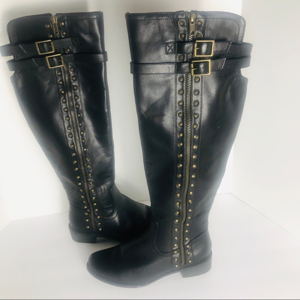 Forever21 Knee High Boots Studs on the Zipper